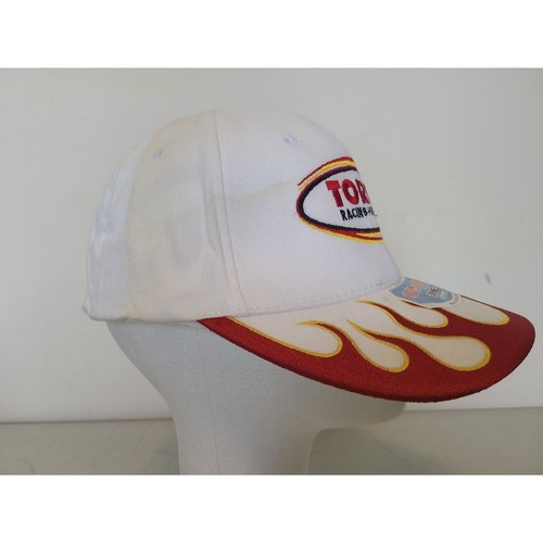Torco Racing Fuels Hat Cap White w/ Red & Yellow Flames MAGIC HEADWEAR Ultra Fit - Picture 13 of 22