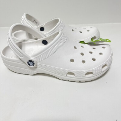 Crocs Adult Unisex Classic Clog Sandal Style# 10001-100 Size M10 W12 White