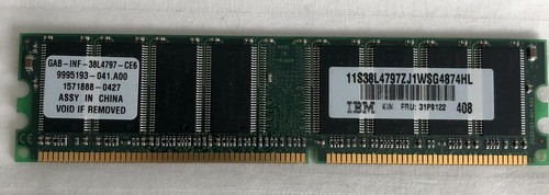 Genuine IBM SDRAM UDIMM DDR1 333Mhz CL2.5 PC2700U 512MB - IBM FRU 31P9122 - Picture 1 of 3