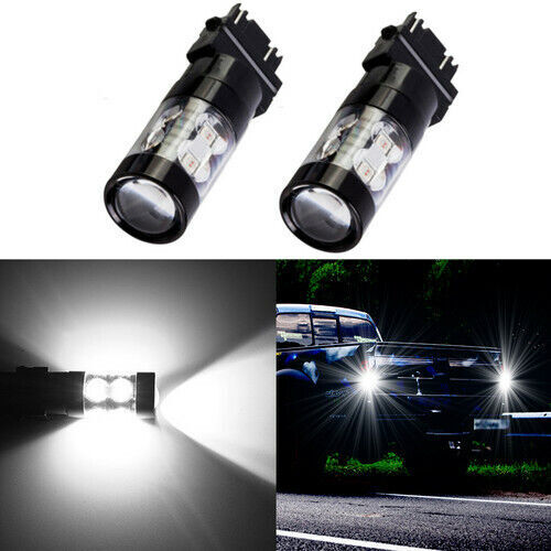 Pair 3157 White LED Reverse Backup Light Bulbs For Dodge Ram 1500 2500 2003-06 - Picture 1 of 11