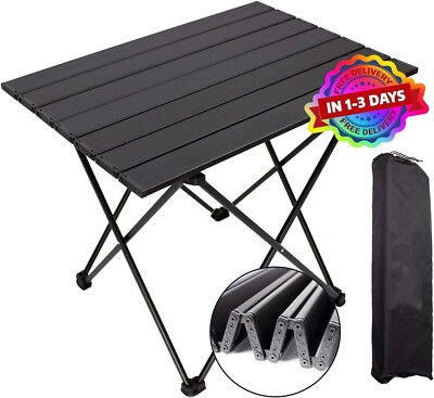 Mesa De Aluminio Plegable Pequeña Portatil Para Comer Camping Al Aire Libre Cama
