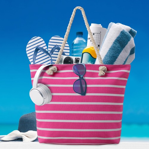 Beach Bags for Women - Large Beach Bag with Zipper Waterproof Sandproof Swim ... - Picture 8 of 9
