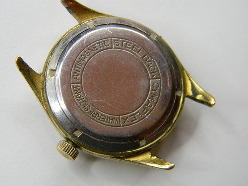 VINTAGE CYMA R459 WATERSPORT CYMAFLEX GOLD PLATED SS MENS WATCH - RUNS - REPAIR - Picture 9 of 11