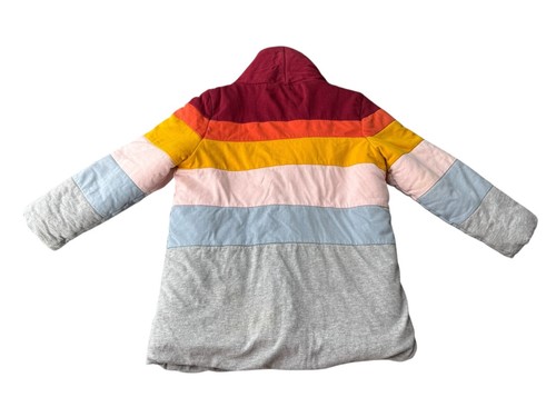 Hanna Andersson Girls Coloblock Sherpa Lined Sweater Coat Size 4 - Picture 2 of 4