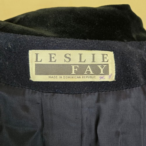 Leslie Fay Womens Blue Pure Wool Long Coat Double Breasted Overcoat Size 10 - Picture 8 of 8