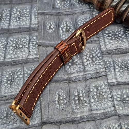 Lizard Leather Watch Band for Apple Watch size 42/44/45mm Exotic Leather - Picture 12 of 12
