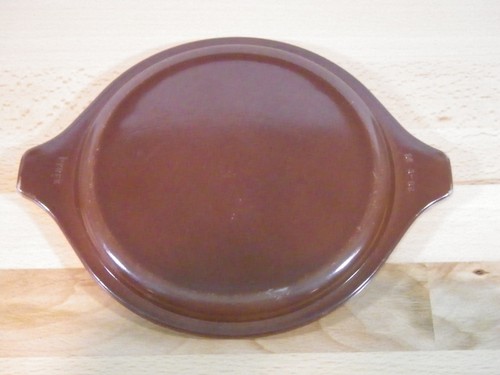 Vintage Pyrex old orchard 1 qt casserole with lid 473 brown fruit MCM - Picture 7 of 7