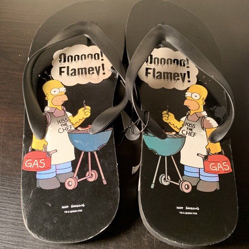 Vintage Homer Simpson Herren Größe L 11/12 Flip Flops The Simpsons Fox 2004 Neu - Bild 17 von 24