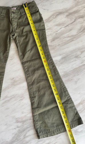 Vintage 1990er ESPRIT Schlagjeans Mädchen 100 % Baumwolle Größe 10/11 olivgrün Y2K - Bild 3 von 23