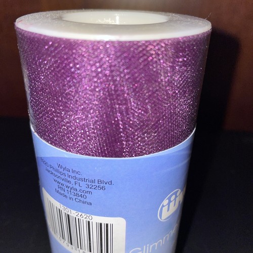 Lot Of 4 Tulle Rolls New Purple Orange White Pink Metallic Shiny - Picture 5 of 9