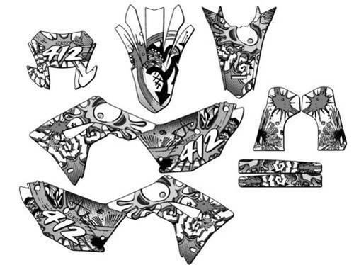 2019-2024 CRF 450 X ZANY White Senge Graphics Kit Compatible with Honda - Picture 1 of 10