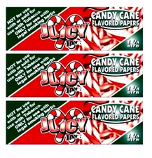 3x Juicy Jay's Candy Cane 1 1/4 Rolling Papers Free USA Shipping!