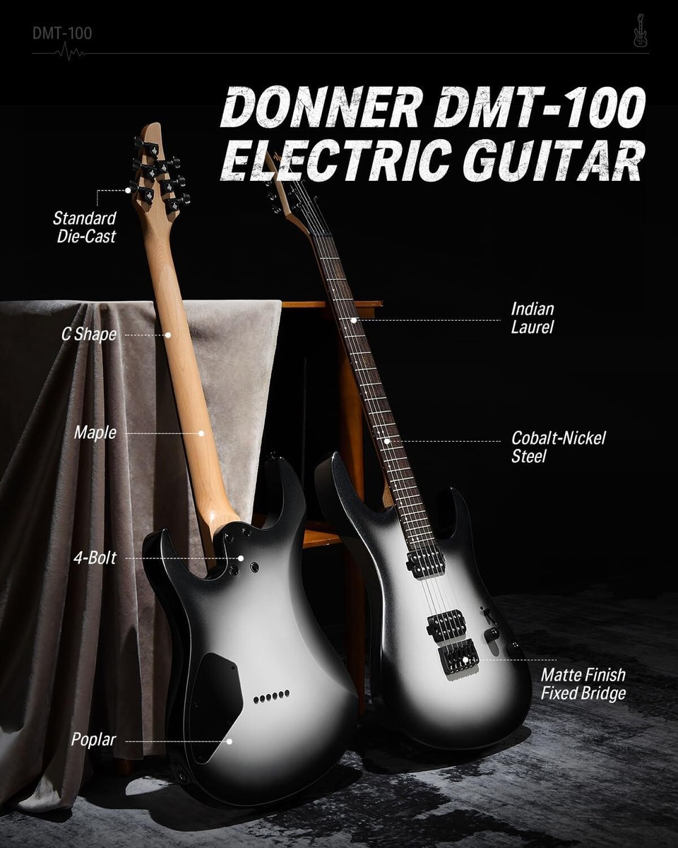 Donner DMT-100B エレキギター Amazon.com: Donner Solid Body Electric Guitar, 39 Inch Metal