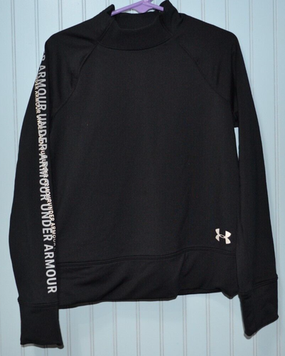 Under Armour Youth Girls EXTRA SMALL Fitted Cold Gear Shirt, Black, Long Sleeves