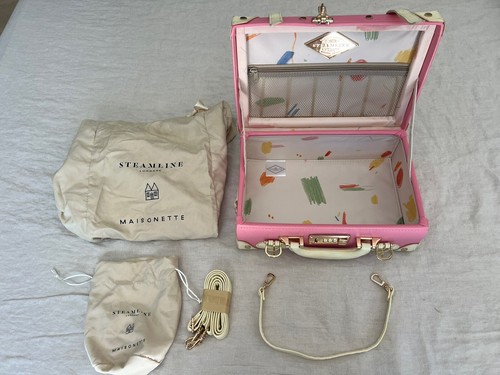 Steamline Luggage x Maisonette PINK Vanity Travel Case Handbag Suitcase Valise - Picture 3 of 16
