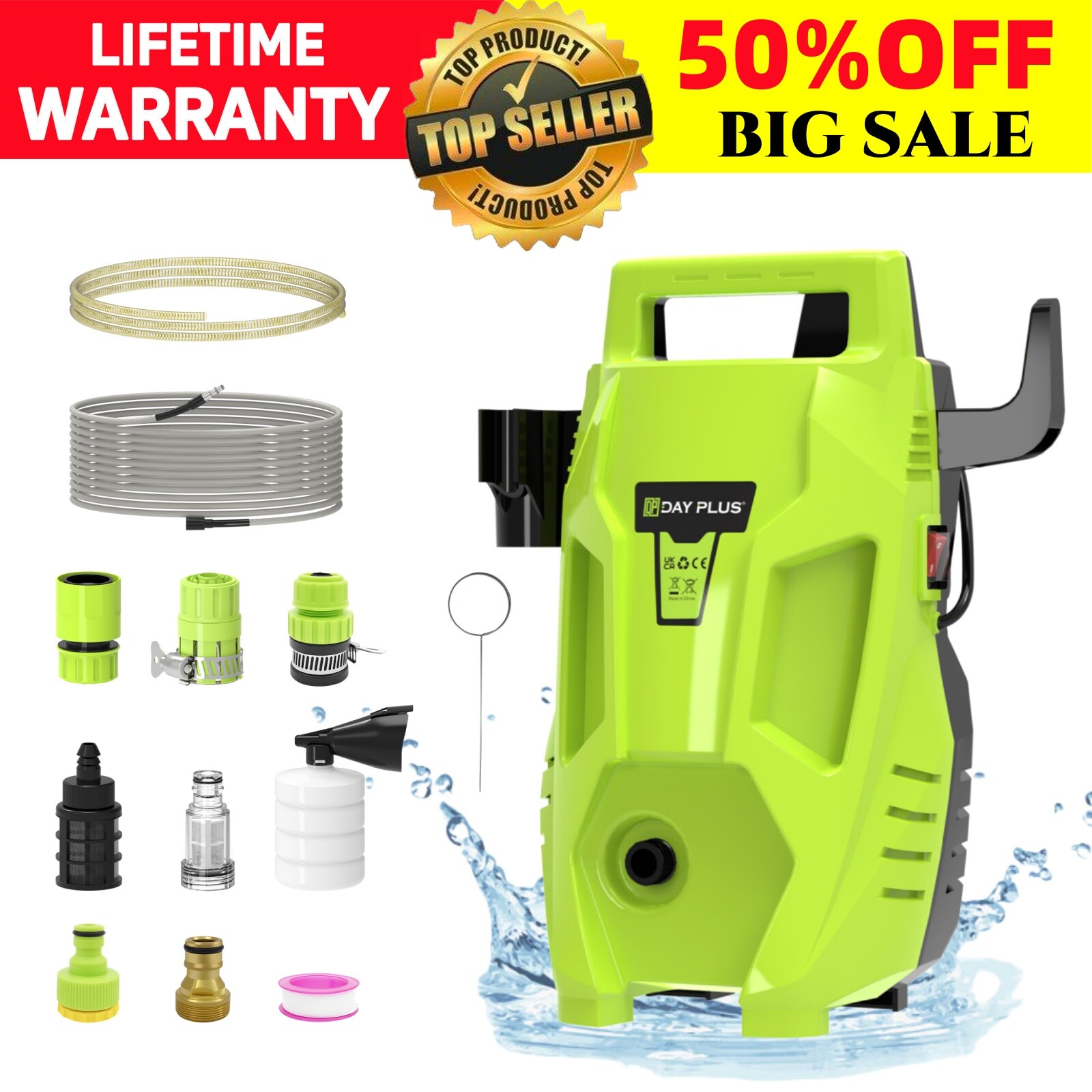 5000W High-Power Electric Pressure Washer for Car Garden Patio Cleaning