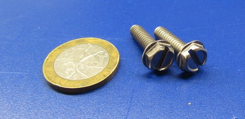 Edelstahl Sechskant Scheibenkopf Schlitzschraube Maschinenschraube 10-24 x 3/4", 50 Stück - Bild 8 von 11