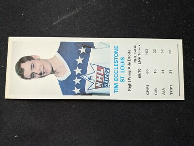 1970-71 Dad's Cookies Hockey Card # Tim Ecclestone - St. Louis Blues (NM)