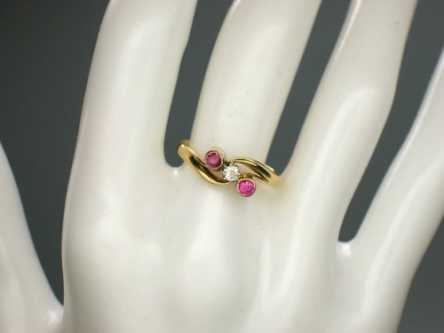Trilogie-Ring 585 (14K) Rosè Gold um 1900 Jugendstil - Gr. 51,5 - Bild 3 von 6