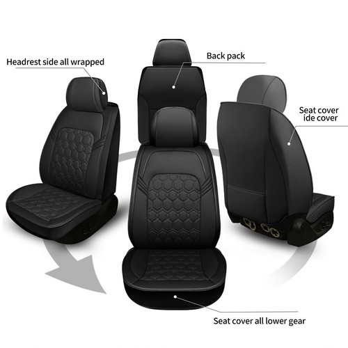 PU Leather Cushion Car 5-Seats Seat Covers Full Set For Honda Pilot 2010-2016 - Picture 4 of 10