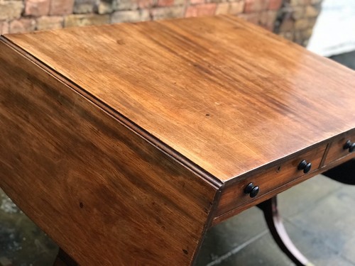 Regency Sofa Table, Cuban Mahogany With Inlay. Double Sided For Central Use. - Picture 7 of 13