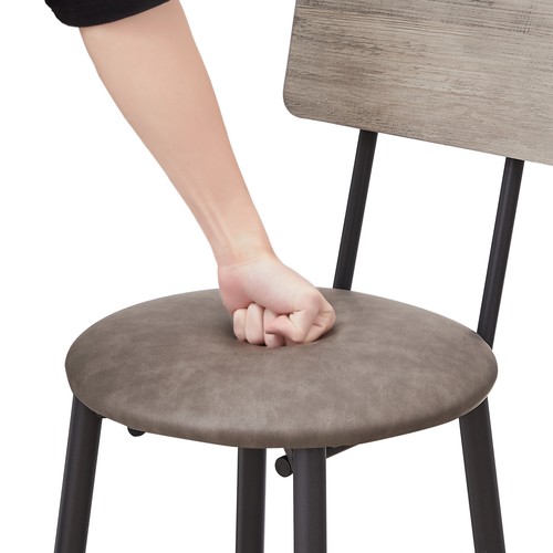 2025 Bar Table Set with 2 Bar stools PU Soft seat with backrest, Grey, NEW, HOT - Picture 15 of 17