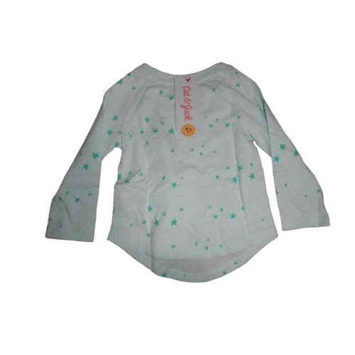 Toddler Girls' Star Long Sleeve T-Shirt - Cat & Jack Aqua 12M, Blue - Free Ship - Picture 2 of 4