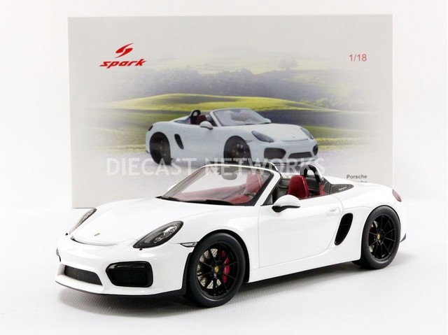 2016 Porsche Boxster Spyder Convertible White 1 18 Model Car By 2016 Porsche Boxster Spyder Convertible White 1 18 Model Car By Spark 18s237