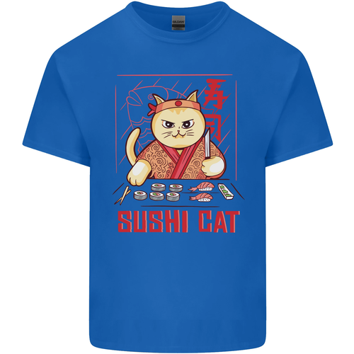 Funny Sushi Cat Food Fish Chef Japan Mens Cotton T-Shirt Tee Top - Picture 44 of 104