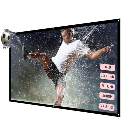 100'' 16:9 Projector Screen Portable Projection Screen Foldable Mounted c C4F2