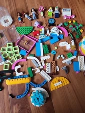 Lego lot. Figure, flowers, and lot parts