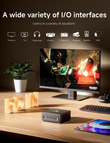 MINISFORUM UM760 Slim Mini PC AMD Ryzen 5 7640HS Prozessor Mini Kompakt Computer - Bild 9 von 10