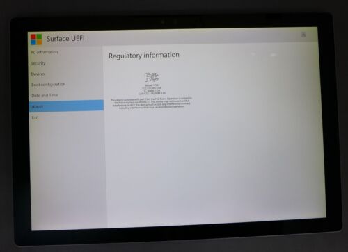 Microsoft surface pro 4, i5,8GB,256GB-Only boot into bios/UFEI, OS can't install - Picture 3 of 8