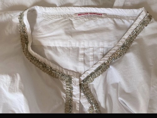Nolita De Nimes White Beaded Tunic size 40 Perfect Condition - Picture 8 of 9