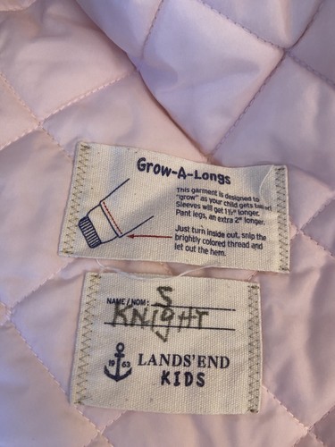 Lands End Squall Girl’s Size 16 (XL) Pink Grow A Long Jacket Coat Parka Hooded - Picture 5 of 5