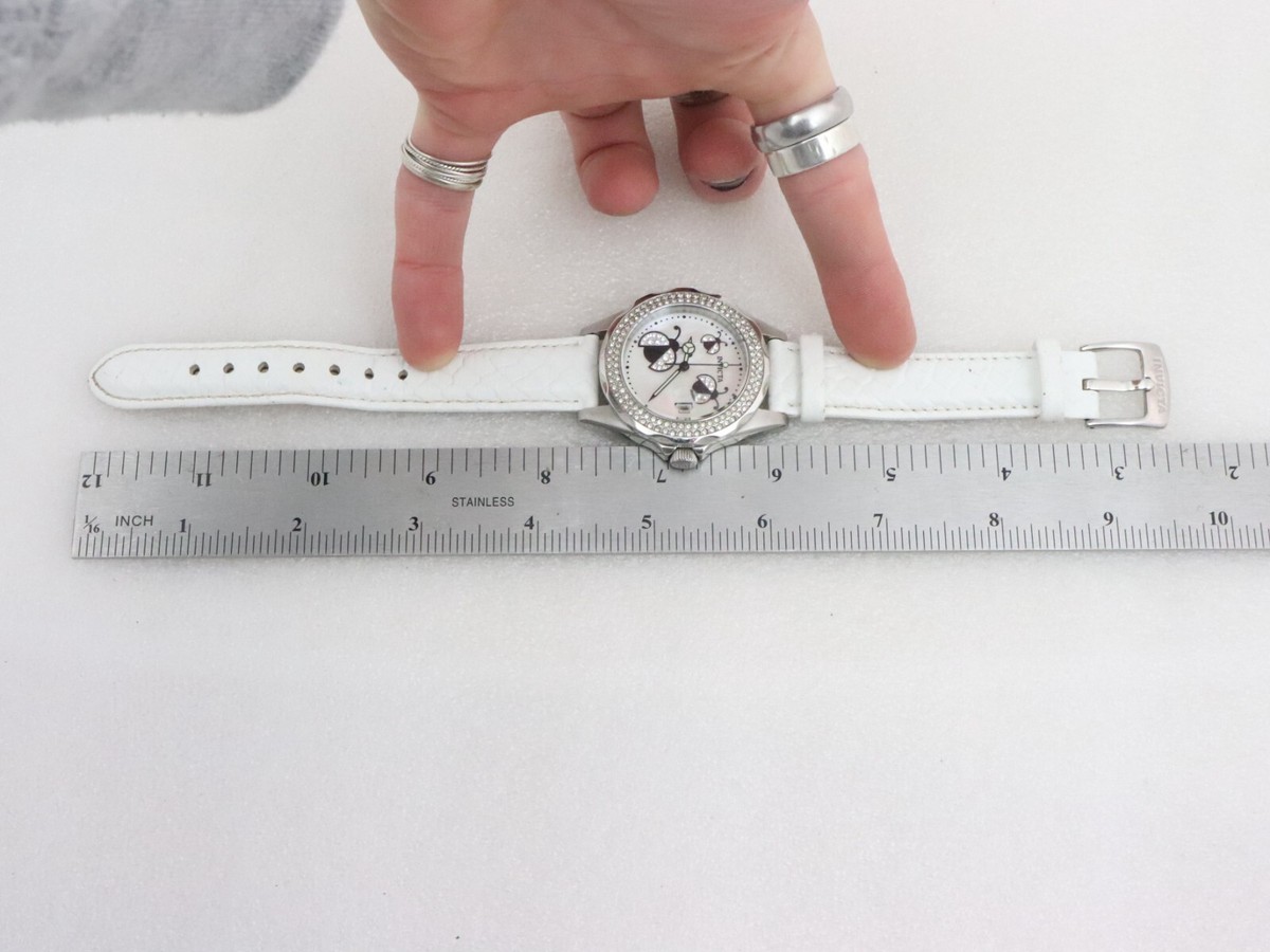 New - Invicta | White & Silver Ladybug Angel Leather-Strap Watch - Women Invicta Angel Women main image 3