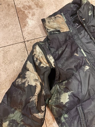 Armani Exchange Camo Puffer Jacket With Detachable Hood And Sleeves - Picture 6 of 13