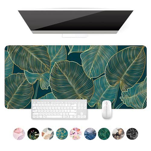 XXL Desk Mat 35.6x15.8 Inches with Beach Palm Tree Leaves Design-image