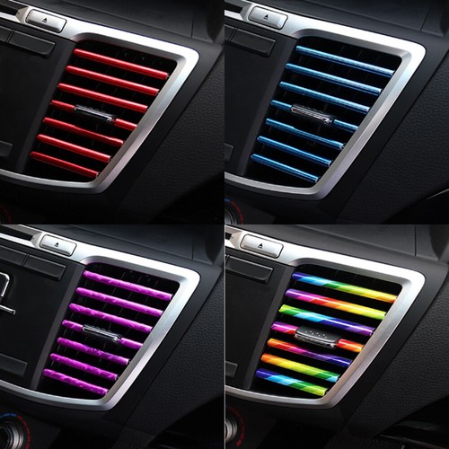 10x Accesorios Interior Coche Aire Acondicionado Salida Decoración Rayas Cubierta Borde - Imagen 2 de 12