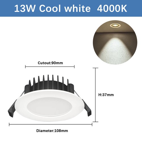 13W LED Downlight 90mm-100mm Tri Color Changeable Dimmable Flat/Recessed Light - Picture 12 of 23