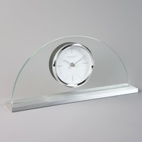 London Clock 1922 - Titanium - Magnitude - Glass & Metal Half Moon Mantel Clock London Clock 1922 - Titanium - Magnitude - Glass & Metal Half Moon Mantel Clock