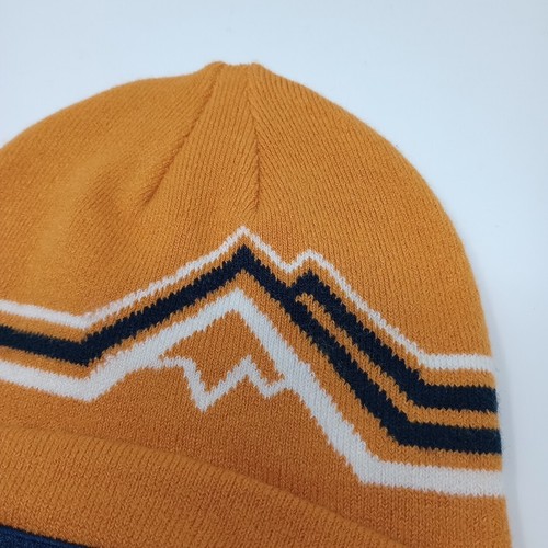 Levi's Strauss Youth Child Yellow Stripped Logo OSFM Winter Knit Beanie Hat Cap - Picture 3 of 7