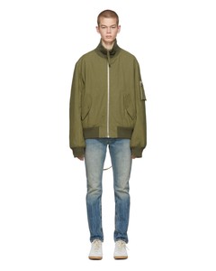 Helmut-Lang-Re-Edition-High-Collar-Brushed-Cotton-Bomber-Jacket-Army-Green-620