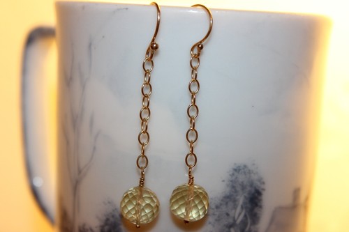 Beautiful Hand Made Faceted Citrine Earrings, 14k Gold Filled, USA,Free Shipping - Foto 3 di 6