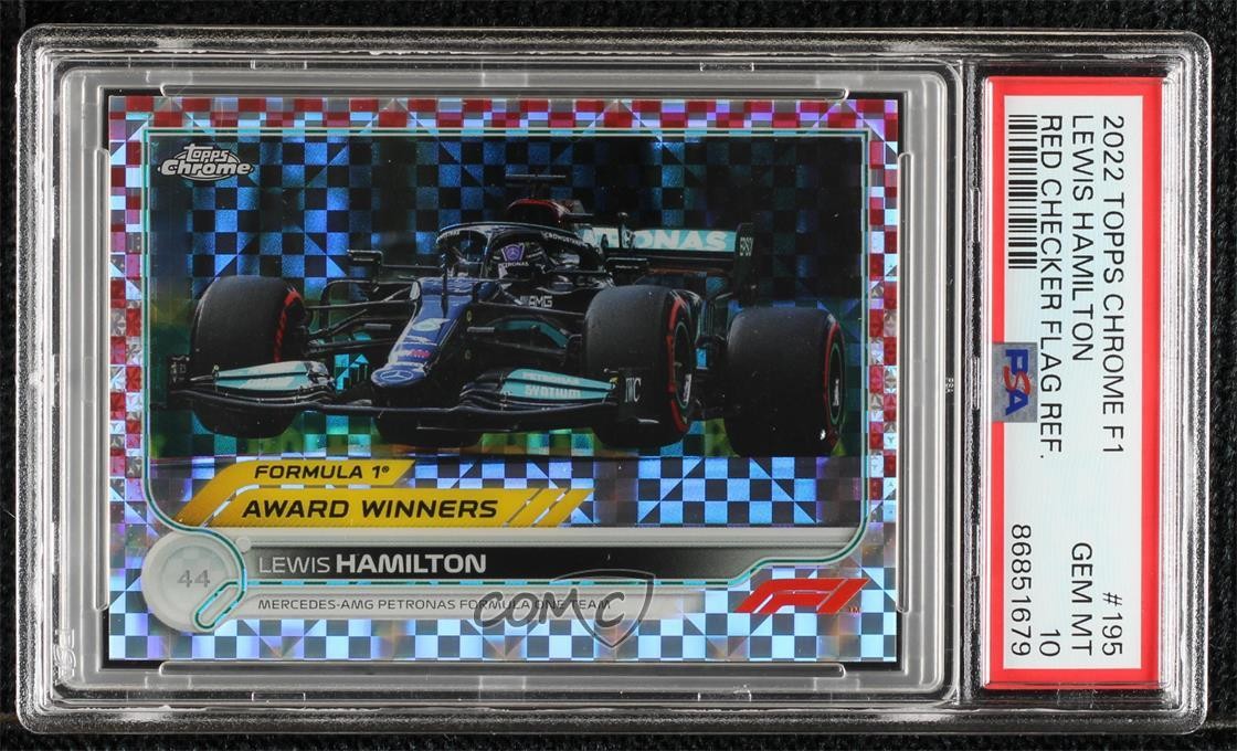 2022 Chrome Formula Red Checker Flag Refractor 1/5 Lewis Hamilton PSA 10 10ss