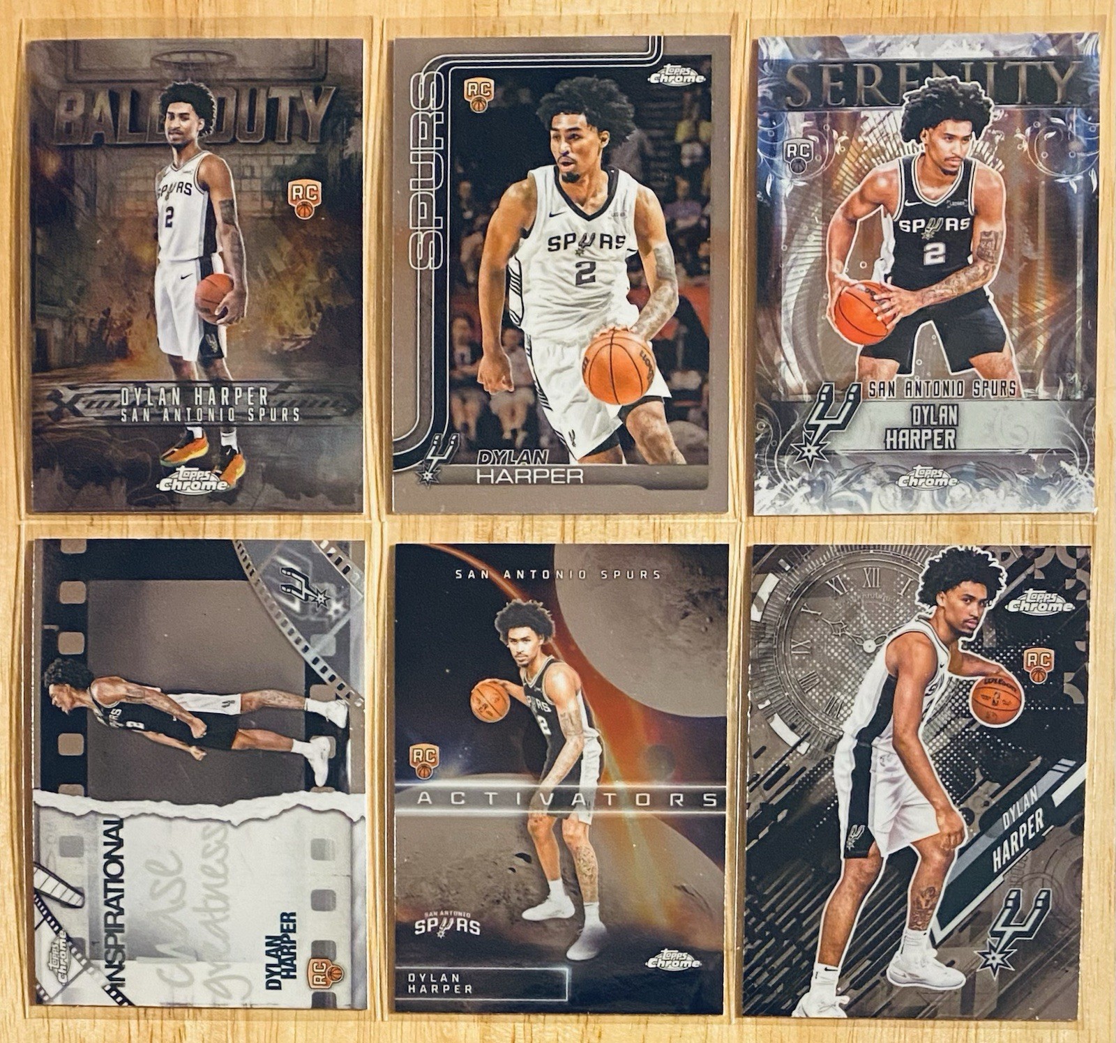 2025-26 Topps Chrome Dylan Harper #252 Base Rookie RC + 5 Inserts (Lot Of 6)