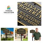 Heavy-Duty No Soliciting Plaque – Elegant Embossed Metal for Property Protection