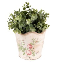 6CE1537L Blumentopf ÜBertopf Pflanzschale Floral Blumen BlüTen Ø 18X17 Cm Clayr