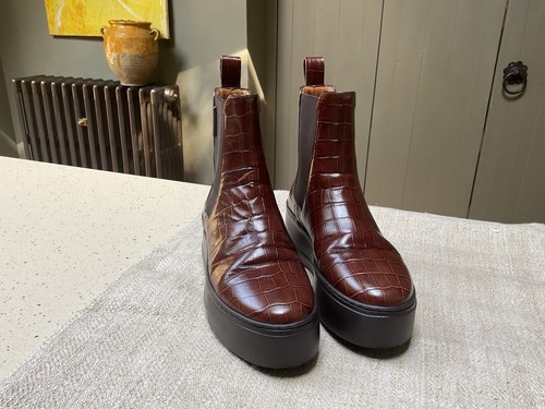 Russell & Bromley Botas Chelsea Entrenador Park Way Up Cuero Cocodrilo Marrón 3 Reino Unido - Imagen 6 de 24