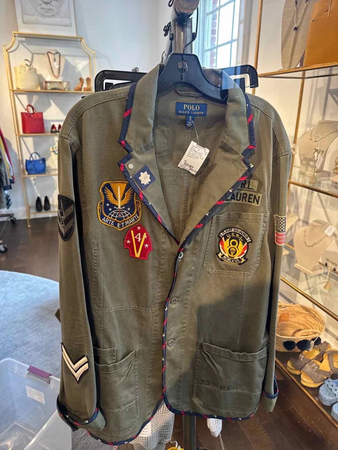 Polo Ralph Lauren Mens Size XL Green Jacket w/ Patchwork Details - product detail image 1